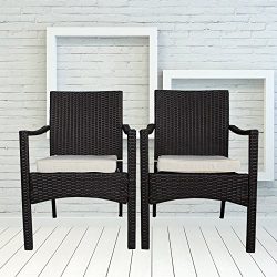 Outdoor Indoor Dining Chairs Match Dining Tables Patio Rattan Chair Wicker Garden Chairs Set of  ...