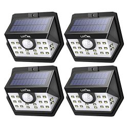 LITOM [Gen-3] Solar Lights Outdoor, 20 LED Wireless Wide Angle Motion Sensor Lights, Heavy Duty  ...