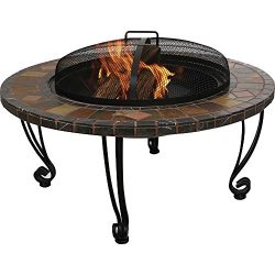 Endless Summer, WAD820SP, 34 in. Slate & Marble Firepit with Copper Accents