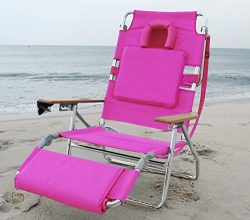 Ostrich Deluxe Padded Sport 3-in-1 Aluminum Beach Chair, Pink