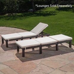 Great Deal Furniture Jessica Outdoor Cream Water Resistant Chaise Lounge Cushion (Set of 2)