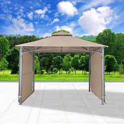 Cloud Mountain Outdoor Gazebo Patio Gazebo With Two Side Sunshade Walls Privacy Curtain Patio BB ...