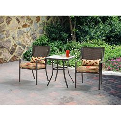 Mainstays* 3-Piece Outdoor Bistro Set, Seats 2 in Orange