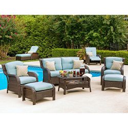 Hanover Outdoor Strathmere 6-Piece Lounge Set, Ocean Blue