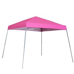 Outdoor Basic 8 x 8 Ft Canopies 10 x 10 Ft Base Slant Legs Pop up Canopy Tent For Camping Party Pink