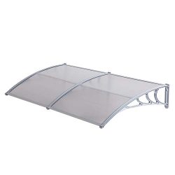 Uenjoy 80″ x 40″ Outdoor Clear Awning Polycarbonate Rain Canopy Shelter Door Window  ...