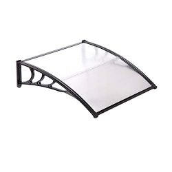 Uenjoy 40′ x 40″ Outdoor Clear Awning Polycarbonate Rain Canopy Shelter Door Window  ...