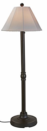 Patio Living Concepts 56097 Malibu Outdoor Floor Lamp With Resin Body And Natural Canvas Sunbrel ...