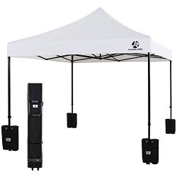 SUPERJARE Pop-up Canopy, 10’x10′ Instant Folding Tent with Wheeled Carry Bag and Wei ...