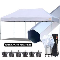 ABCCANOPY PRO Ez Pop up Canopy Tent Commercial Instant Gazebos with Roller Bag and Weight Bag (1 ...