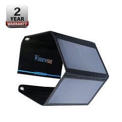 Foldable Solar Charger 28W for cell phones, iphone, iPad, iPods and Android 5V USB Charging devi ...