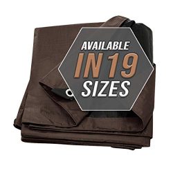 Tarp Cover Brown/Black 2-Pack Heavy Duty 20 Mill Thick Material, Waterproof, 10’X’12 ...