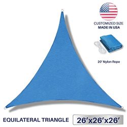 Windscreen4less 26′ x 26′ x 26′ Sun Shade Sail Canopy in Ice Blue Commercial G ...