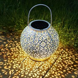 TAKE ME Solar Lantern Outdoor,Lantern Garden Hanging Lights Waterproof 10 Lumens Warm White LED  ...