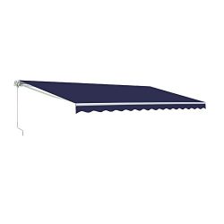 ALEKO AWM16X10BLUE30 Retractable Motorized Patio Awning 16 x 10 Feet Blue