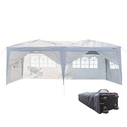 VINGLI 10′ x 20′ Ez Pop Up Canopy Tent with 6 Removable Sidewalls,Folding Instant We ...