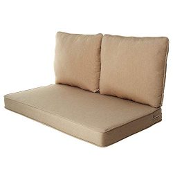 Quality Outdoor Living All Weather Deep Seating Patio Loveseat Seat and Back Cushion Set, 46-Inc ...