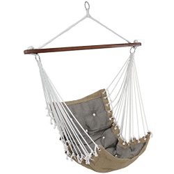 Sunnydaze Tufted Victorian Hammock Chair Swing, Indoor or Outdoor Hanging Seat, Sturdy 300 Pound ...