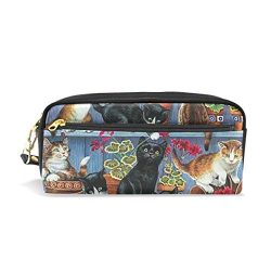 Women Cat Flower Pergola Cosmetic Bags Small Makeup Clutch Pouch Cosmetic and Pencil case Organi ...