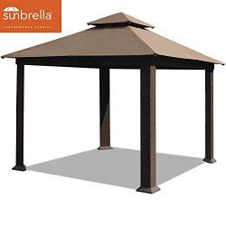 EliteShade 12×12 feet Sunbrella Titan Patio Outdoor Garden Backyard Gazebo (Sunbrella Cocoa)