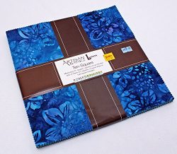 10″ Layer Cake Squares – Artisan Batiks: Gazebo Blue Aqua Teal Fabric Bundle Quilter ...