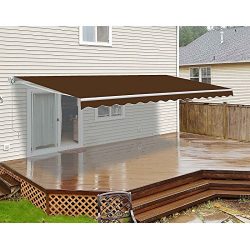 ALEKO AW10X8BROWN36 Retractable Patio Awning 10 x 8 Feet Brown