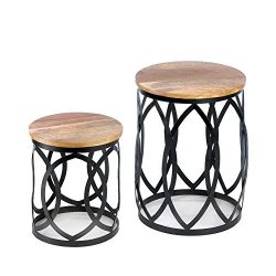 Accent Table, Contemporary Duo Outdoor Side Decor Modern Patio Accent Table