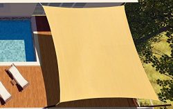 diig 16′ x 20′ Rectangle Sun Shade Sail Canopy, Patio Shade Cloth Outdoor Cover R ...