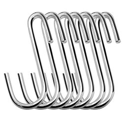 30 Pack Esfun Heavy Duty S Hooks Pan Pot Holder Rack Hooks Hanging Hangers S Shaped Hooks for Ki ...