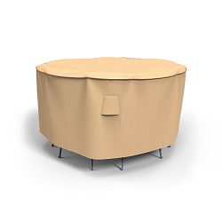 Rust-Oleum NeverWet Patio Bar Table and Chairs Cover, 80″ Diameter x 42″ Drop (Tan)