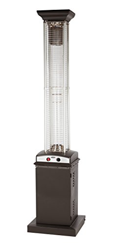 Golden Flame Square Flame Commercial 46,000 BTU (Rich Mocha) Quartz Glass Tube Propane Patio Hea ...