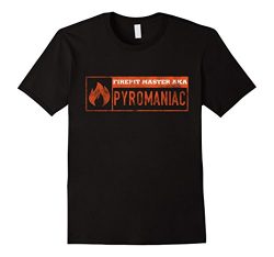 Mens Funny Fire Pit Pyromaniac T-shirt XL Black