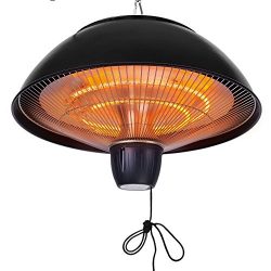 Star Patio Electric Patio Heater, Outdoor Ceiling Patio Heater, Black with Infrared Heating Elem ...