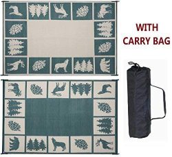 Reversible Mats 226094 Green/Beige 6′ x 9 RV Outdoor Camping Patio Wilderness Hunter