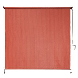 Coolaroo Outdoor Cordless Roller Shade 8ft by 6ft Terracotta