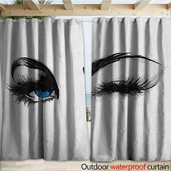 warmfamily Eye Drape for Pergola Flirty Attractive Woman with Blue Eyes and Thick Lashes Beauty  ...