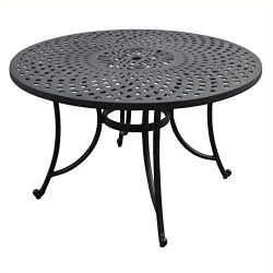 Crosley Furniture Sedona 48-inch Solid-Cast Aluminum Outdoor Dining Table – Black