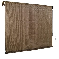 Coolaroo 799870474775, Cordless, (8′ X 6′) with No Valance, Mocha Outback Exterior R ...