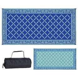 Reversible Mats 119183 Outdoor Patio 9-Feet x 18-Feet, Blue/light-Green RV Camping Mat