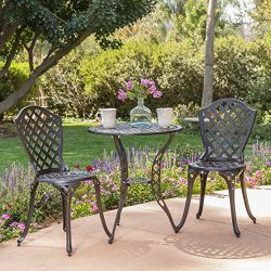 Lyon Black Bronze Metal Outdoor Bistro Set