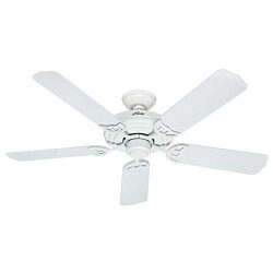 Hunter 53054 Sea Air 52-Inch 5-Blade ETL Damp Rated Ceiling Fan with White Plastic Blades