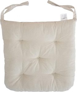 Cottone 100% Cotton Chair Pads w/Ties (Set of 12) | 16” x 15” Round Square | Extra-Comfortable & ...