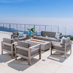 Crested Bay Patio Furniture ~ 5 Piece Outdoor Patio Chair and Sofa Set with Propane (Gas) Fire T ...