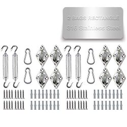 diig Sun Shade Sail Hardware Kit for Rectangle Patio Sun Shade Sail Installation Heavy Duty Anti ...