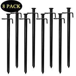 YIZRIO Tent Stakes,Heavy-Duty Steel Solid Tent Stakes Pegs for Outdoors Camping/Pergolas Accesso ...