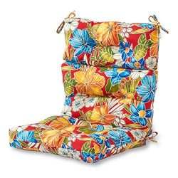 Greendale Home Fashions Indoor/Outdoor High Back Chair Cushion, Aloha Red