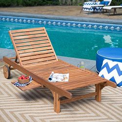 Most Popular Hot Selling Solid Acacia Hardwood Outdoor Weather Resistant Pool Deck Patio Chaise  ...