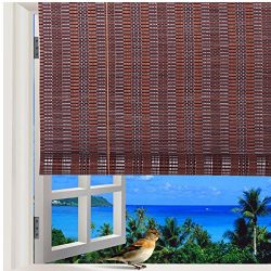 Natural Bamboo Roll Up Window Blind Roman Sun Shade WB-48N1 (W32″ X H72″)