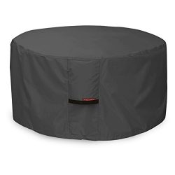 Porch Shield 600D Heavy Duty Patio Round Fire Pit/Table/Bowl Cover 40 inch, 100% Waterproof, Black