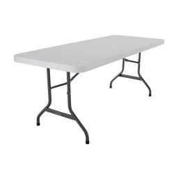 Lifetime 22901 Folding Utility Table, 6 Feet, White Granite